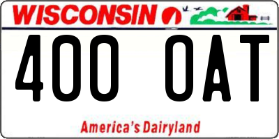 WI license plate 400OAT