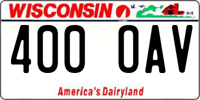 WI license plate 400OAV