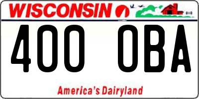 WI license plate 400OBA