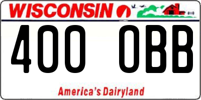 WI license plate 400OBB