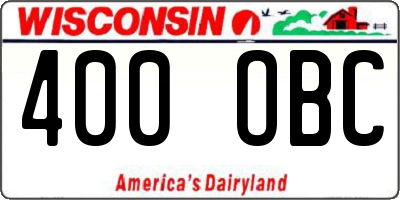 WI license plate 400OBC