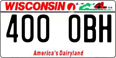 WI license plate 400OBH