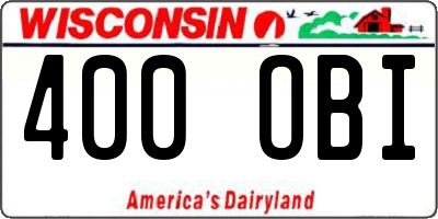 WI license plate 400OBI