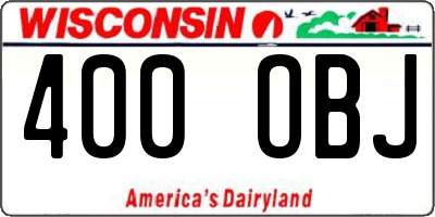 WI license plate 400OBJ
