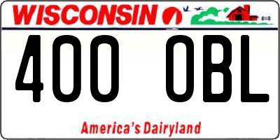 WI license plate 400OBL