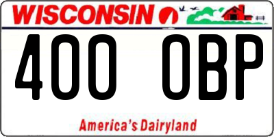 WI license plate 400OBP