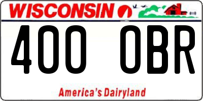 WI license plate 400OBR