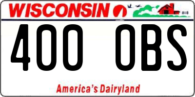 WI license plate 400OBS