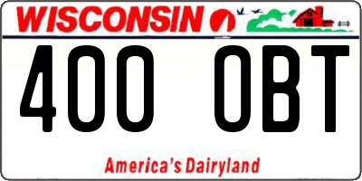 WI license plate 400OBT