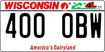 WI license plate 400OBW