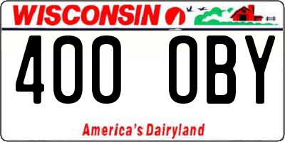 WI license plate 400OBY
