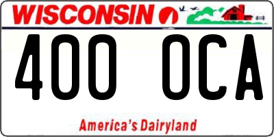 WI license plate 400OCA
