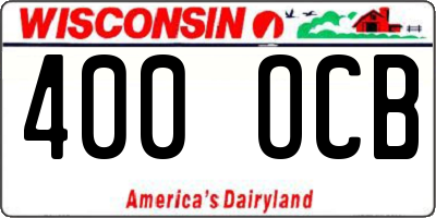 WI license plate 400OCB
