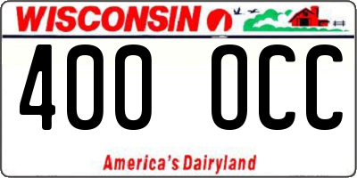 WI license plate 400OCC