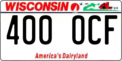 WI license plate 400OCF