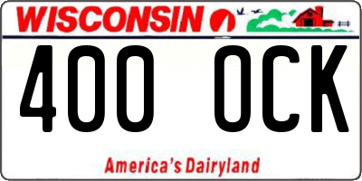 WI license plate 400OCK