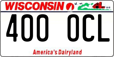 WI license plate 400OCL