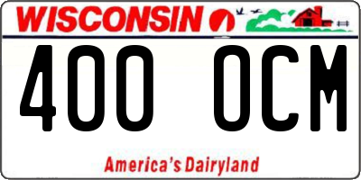 WI license plate 400OCM