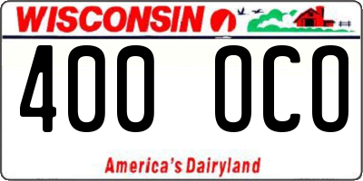 WI license plate 400OCO