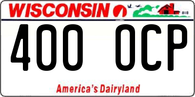 WI license plate 400OCP