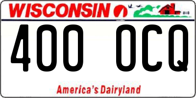 WI license plate 400OCQ