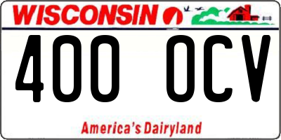 WI license plate 400OCV