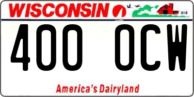 WI license plate 400OCW