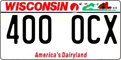WI license plate 400OCX