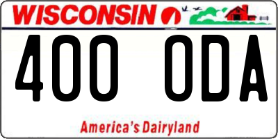 WI license plate 400ODA