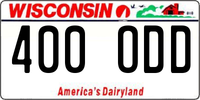 WI license plate 400ODD