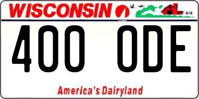 WI license plate 400ODE