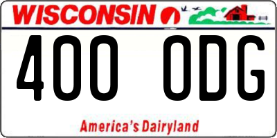 WI license plate 400ODG