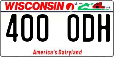WI license plate 400ODH