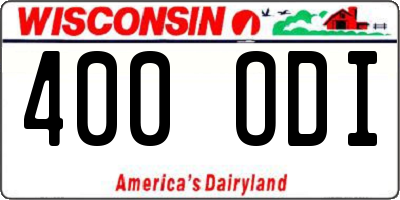 WI license plate 400ODI