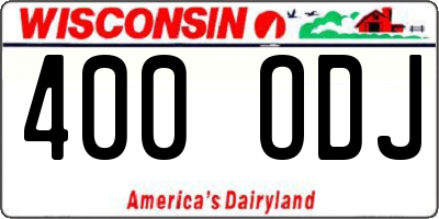 WI license plate 400ODJ