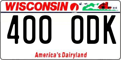 WI license plate 400ODK