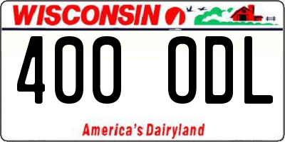 WI license plate 400ODL