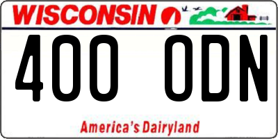 WI license plate 400ODN