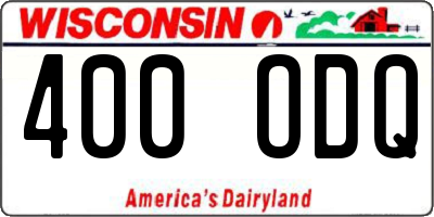 WI license plate 400ODQ