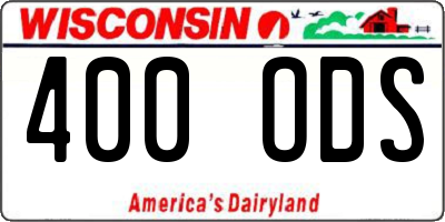 WI license plate 400ODS