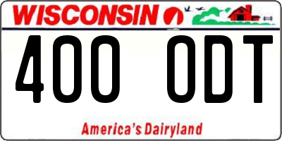 WI license plate 400ODT