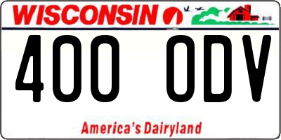 WI license plate 400ODV