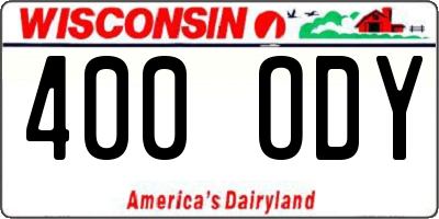 WI license plate 400ODY