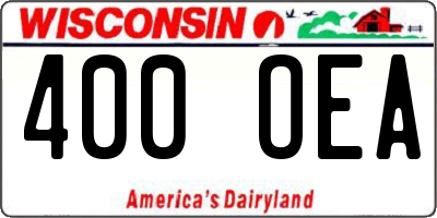 WI license plate 400OEA