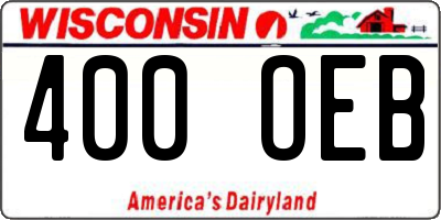 WI license plate 400OEB