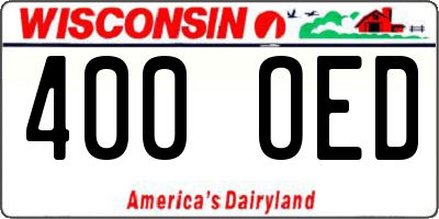 WI license plate 400OED