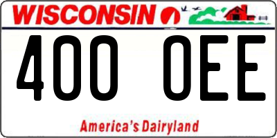 WI license plate 400OEE