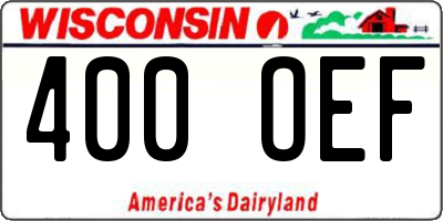 WI license plate 400OEF