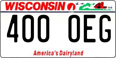 WI license plate 400OEG