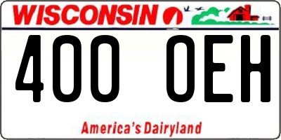 WI license plate 400OEH
